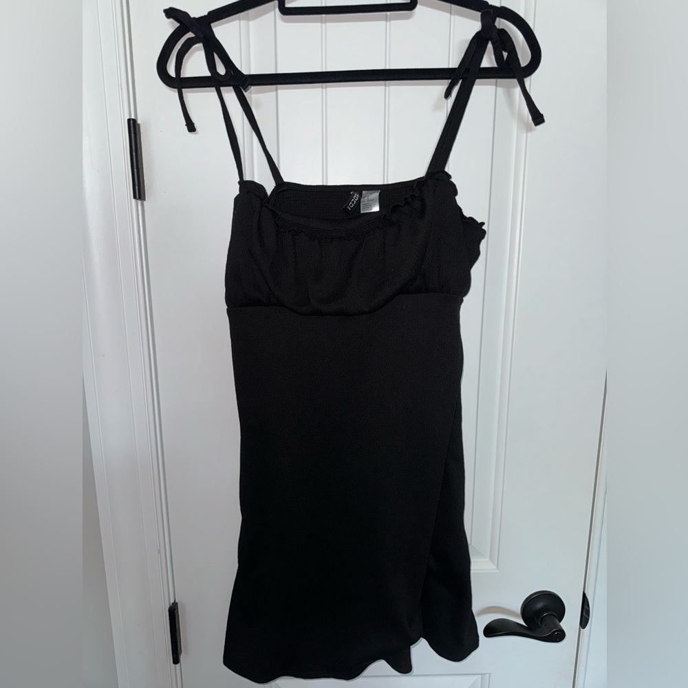 H&M Black mini dress with tie straps
